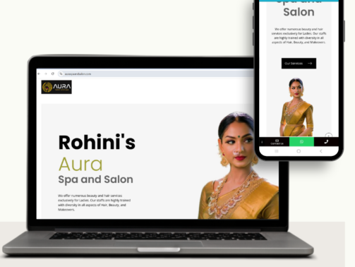 Rohinis Aura Spa and salon website