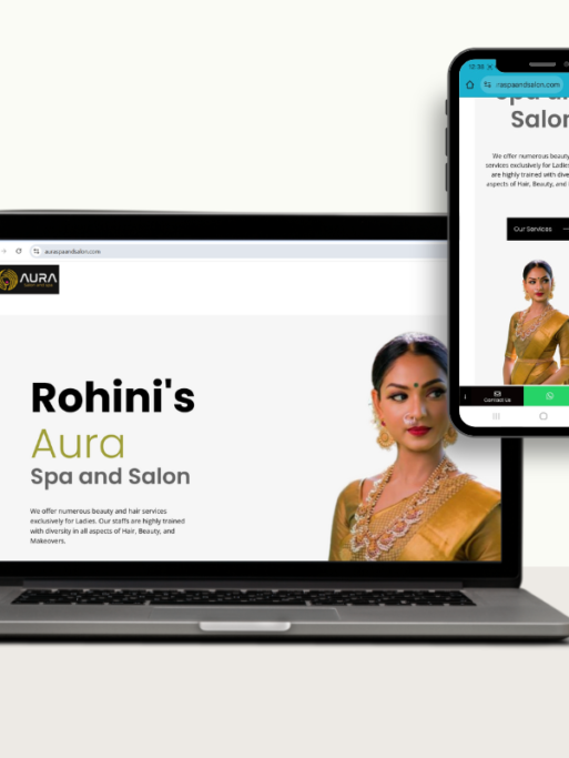 Rohinis Aura Spa and salon website