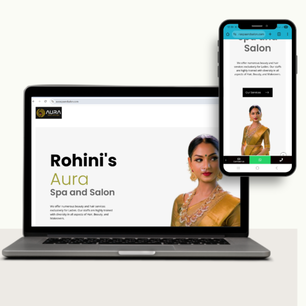 Rohinis Aura Spa and salon website
